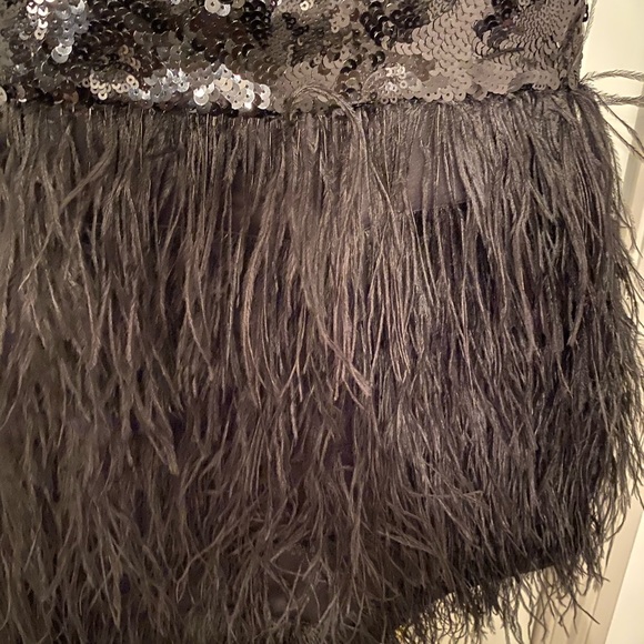 Bebe ostrich feather dress in black - Picture 3 of 4